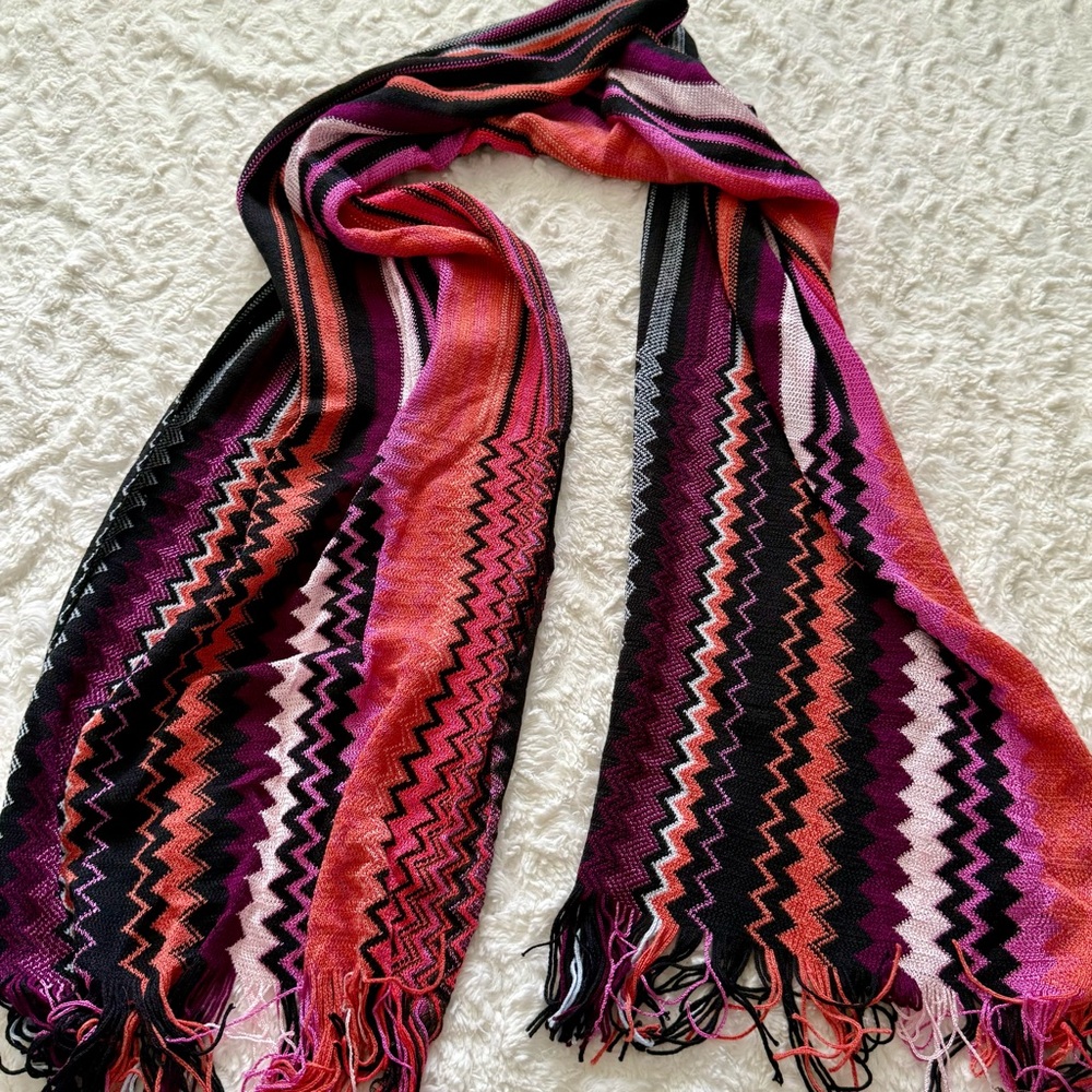 NEW Missoni Wool Blend Zigzag Large Scarf Shawl - Picture 10 of 10